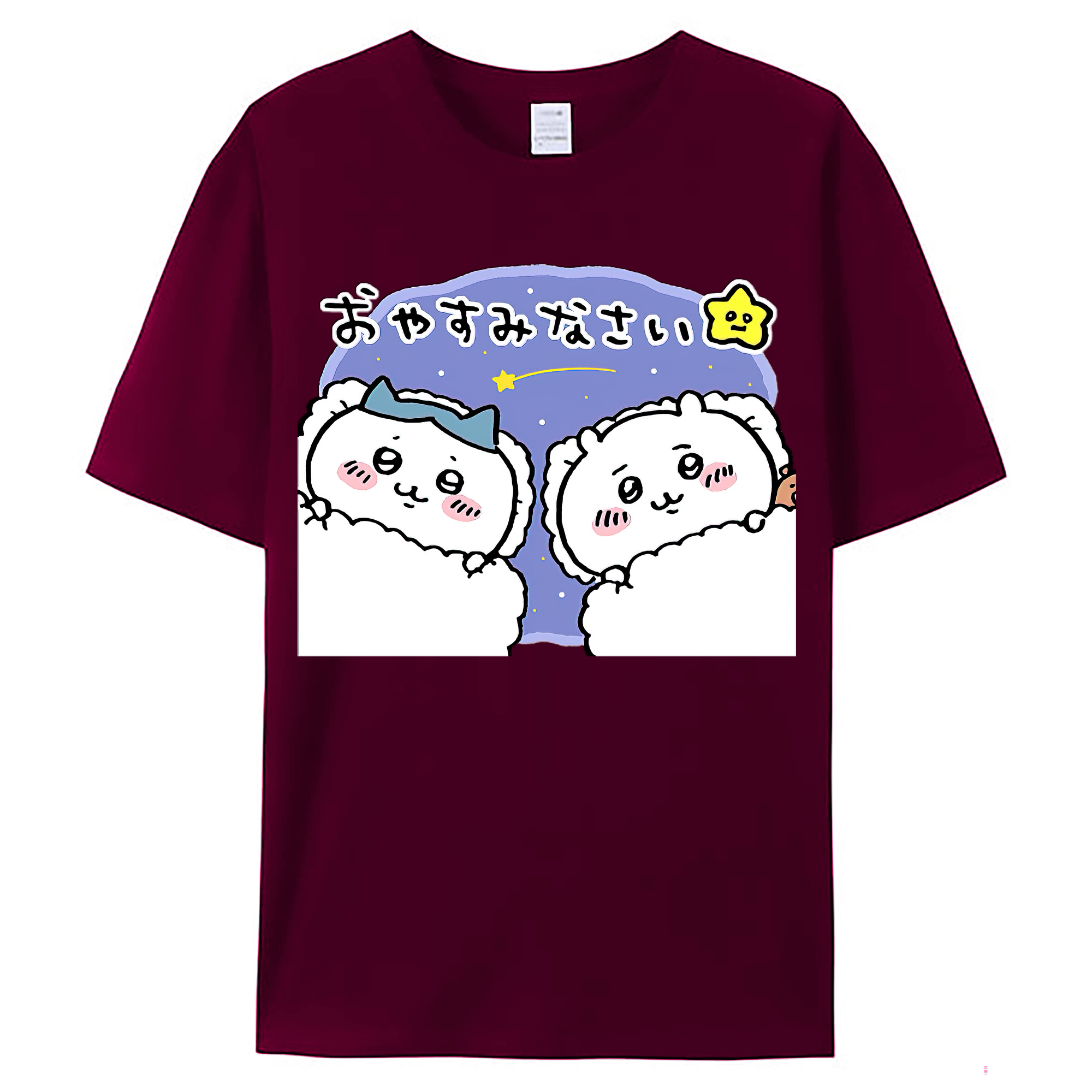 （画像用） ちいかわ ハチワレ Chii-kawa hachiware レディースカジュアルプリントTシャツ（綿100％）